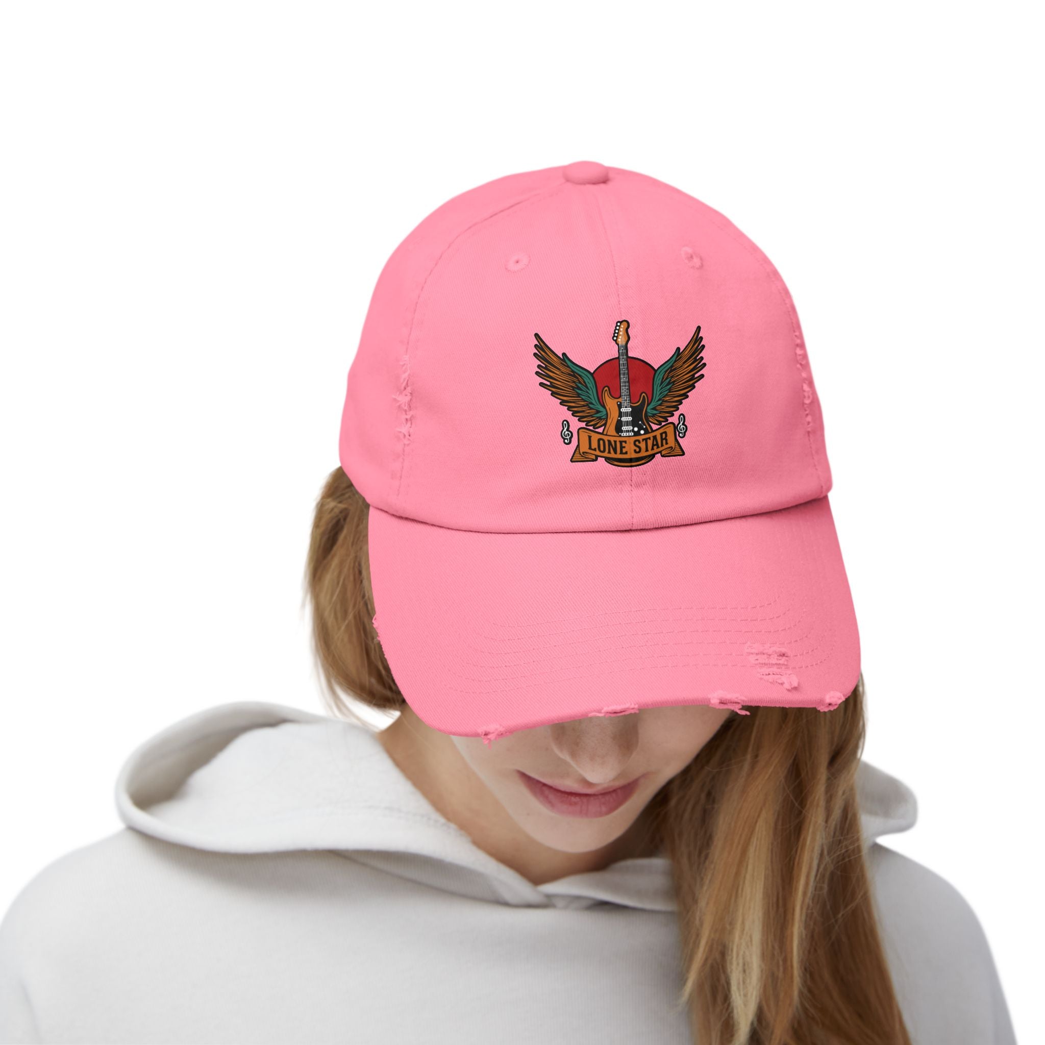 Lone Star Distressed Cap, Unisex Distressed Hat, Vintage Cap, Music Lover Gift, Casual Style, Festival Accessory