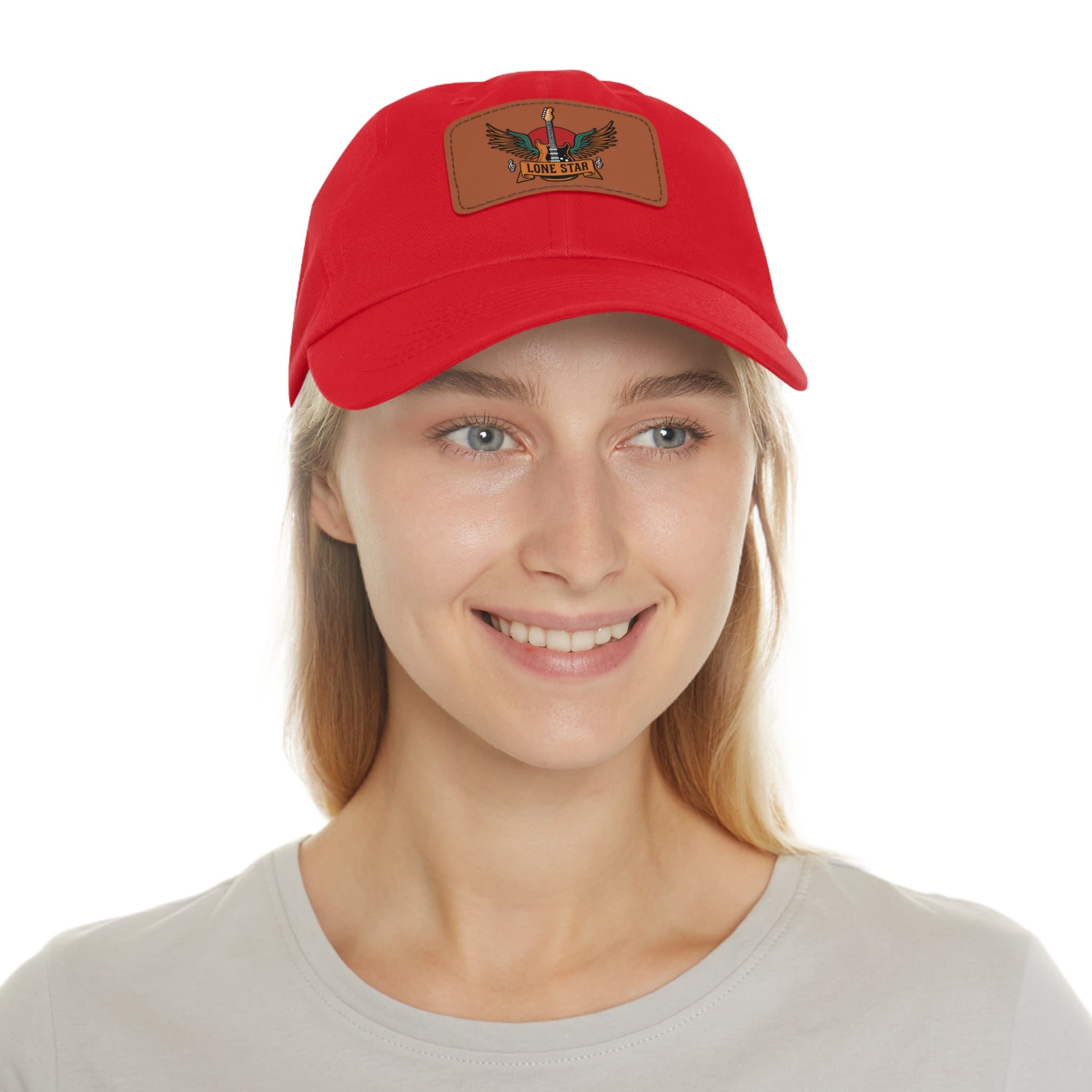 Stylish Dad Hat with Leather Lone Star Patch, Casual Men's Cap, Gift for Fathers, Summer Outings, Everyday Wear