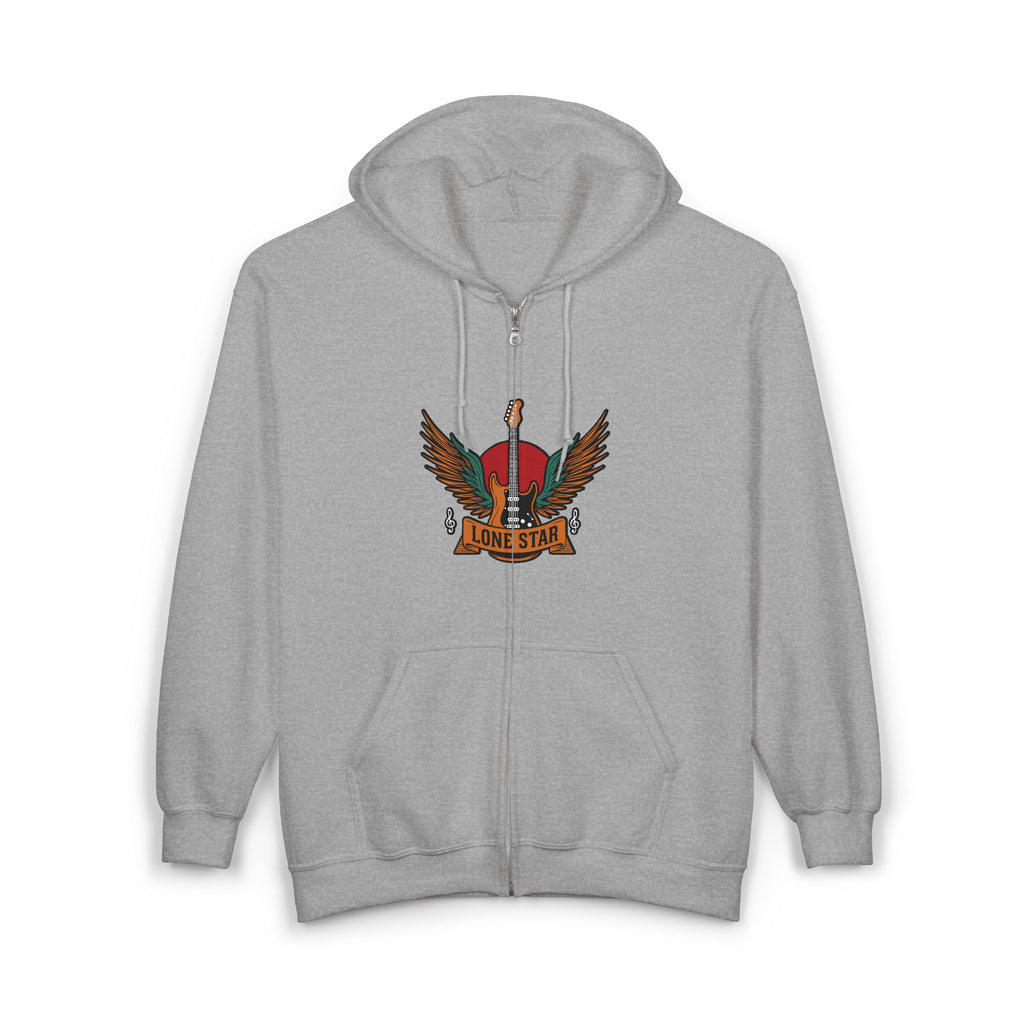 Rockin' Rebel Full Zip Hoodie - Unisex, Streetwear, Vintage Style, Perfect Gift for Music Lovers, Festivals, Everyday Casual