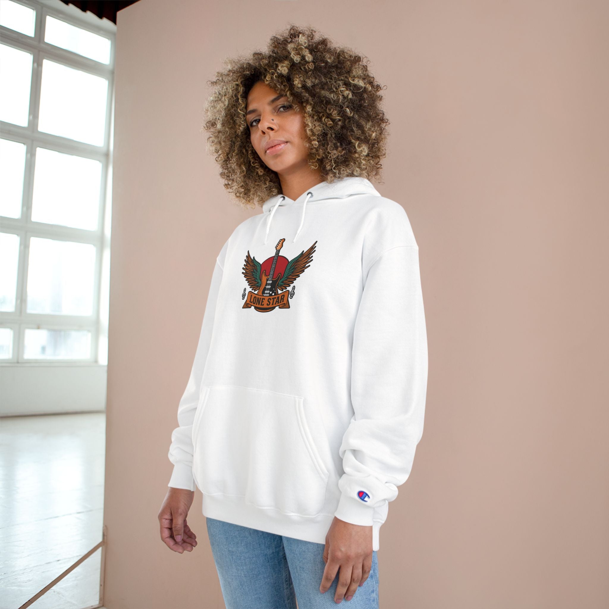 Champion Eagle Graphic Hoodie, Cozy Streetwear, Gift for Him, Casual Wear, Perfect for Fall/Winter, Stylish Comfort