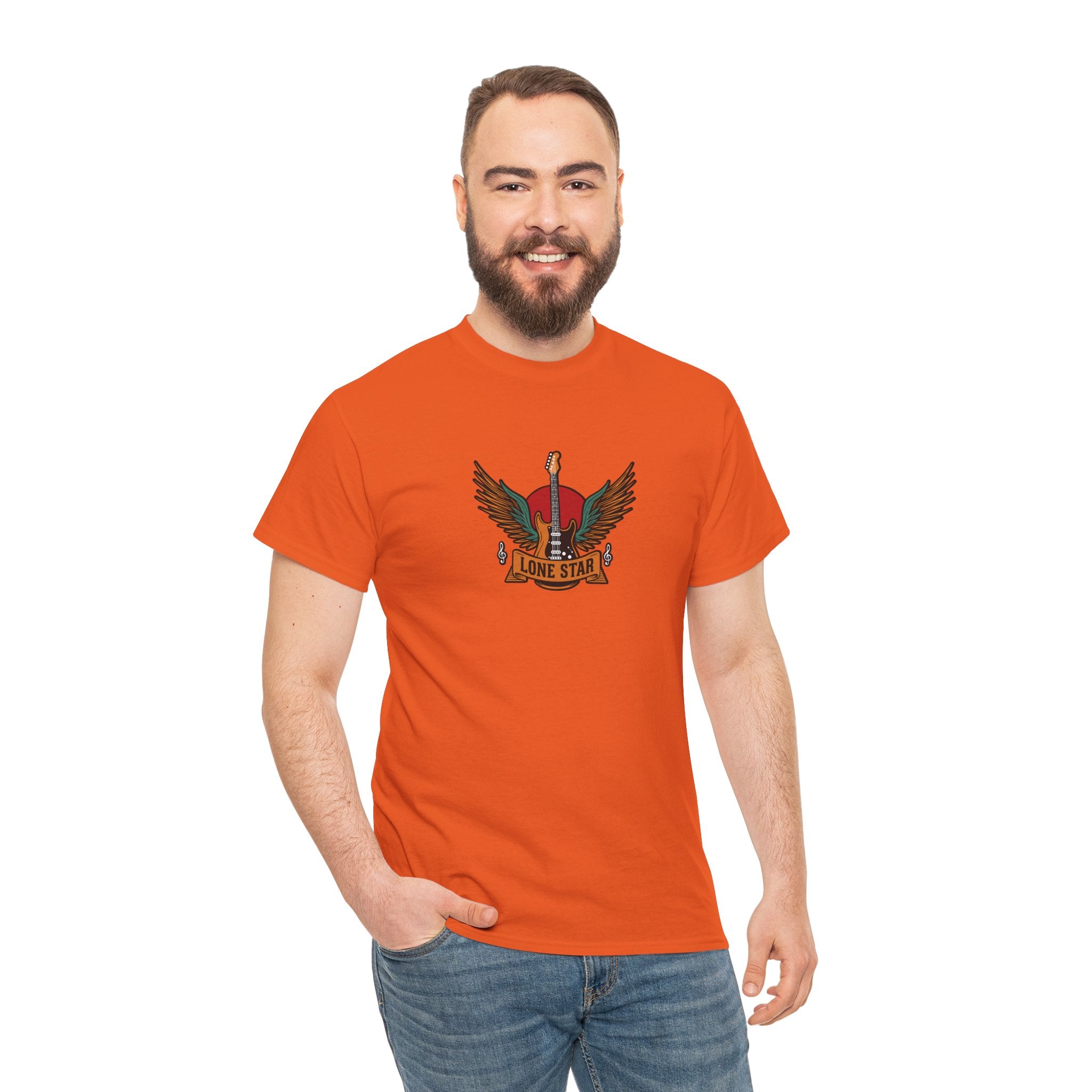 Lone Star Unisex Heavy Cotton Tee, Casual Comfort Shirt, Graphic Tee, Gift for Him/Her, Texas Pride Apparel