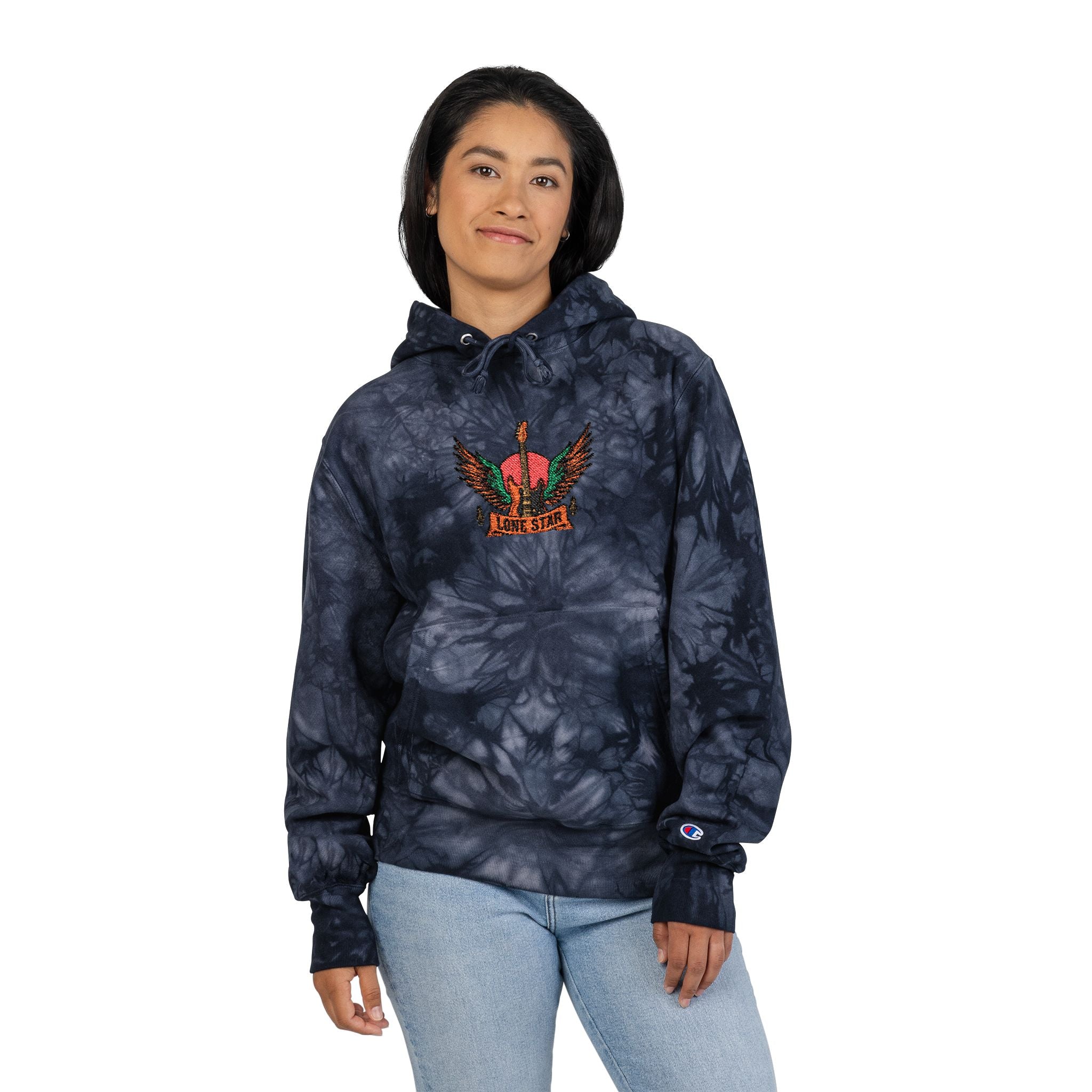 Unisex Tie-Dye Champion Hoodie with Embroidered Design, Cozy Hoodie for Every Occasion, Trendy Gym Wear, Bohemian Style, Perfect Gift [...]
