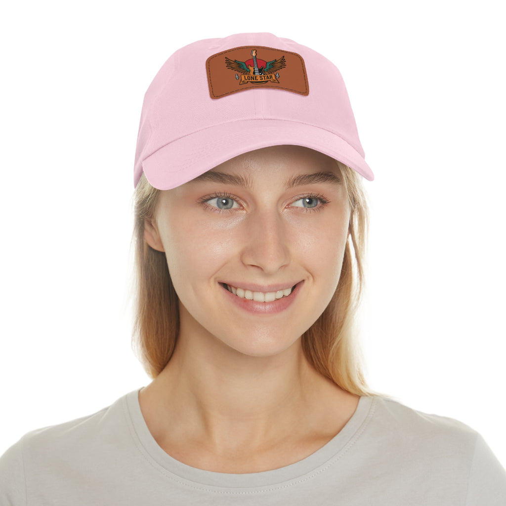 Stylish Dad Hat with Leather Lone Star Patch, Casual Men's Cap, Gift for Fathers, Summer Outings, Everyday Wear