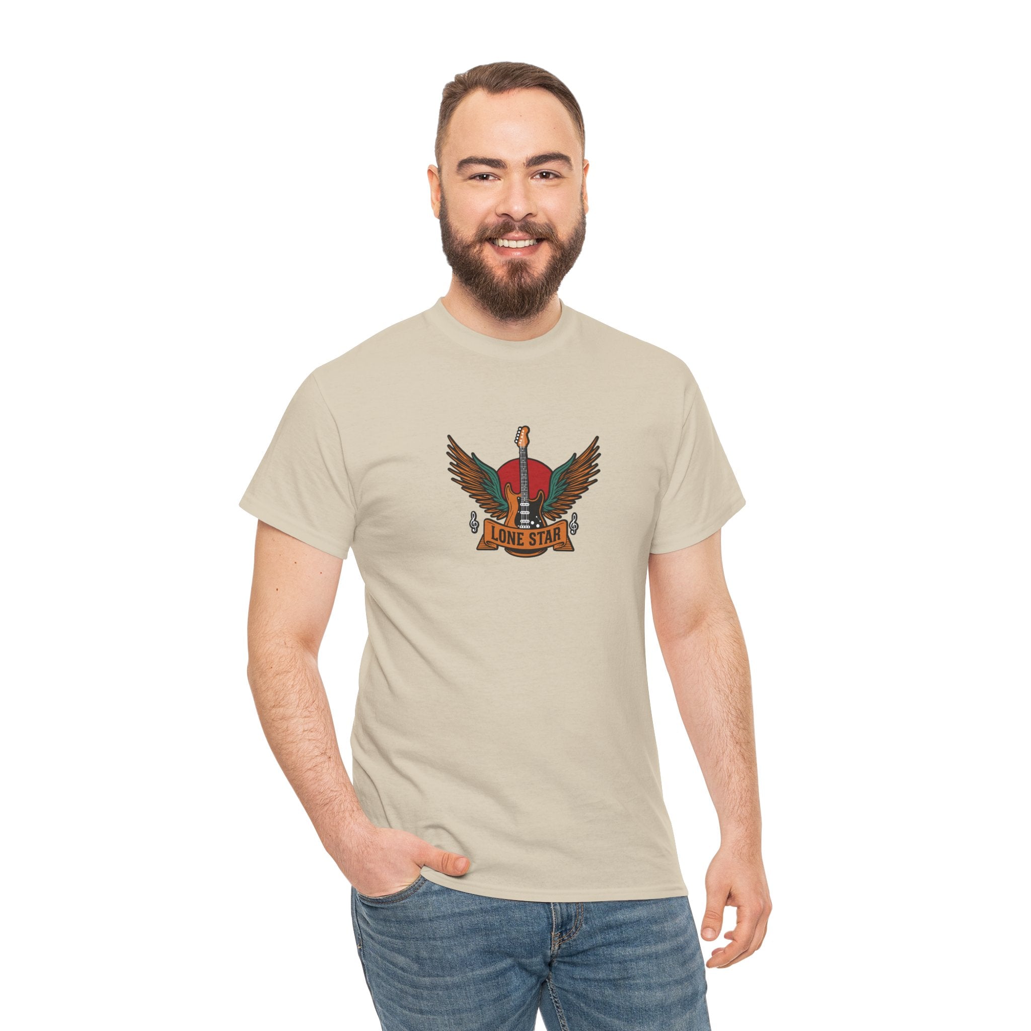 Lone Star Unisex Heavy Cotton Tee, Casual Comfort Shirt, Graphic Tee, Gift for Him/Her, Texas Pride Apparel