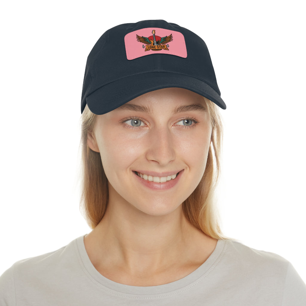 Stylish Dad Hat with Leather Lone Star Patch, Casual Men's Cap, Gift for Fathers, Summer Outings, Everyday Wear