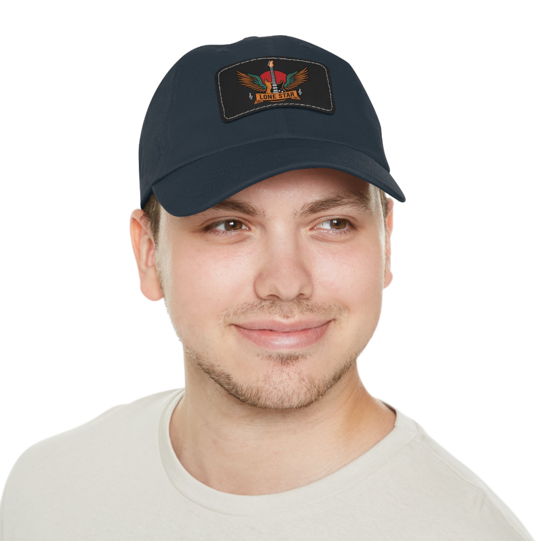 Stylish Dad Hat with Leather Lone Star Patch, Casual Men's Cap, Gift for Fathers, Summer Outings, Everyday Wear