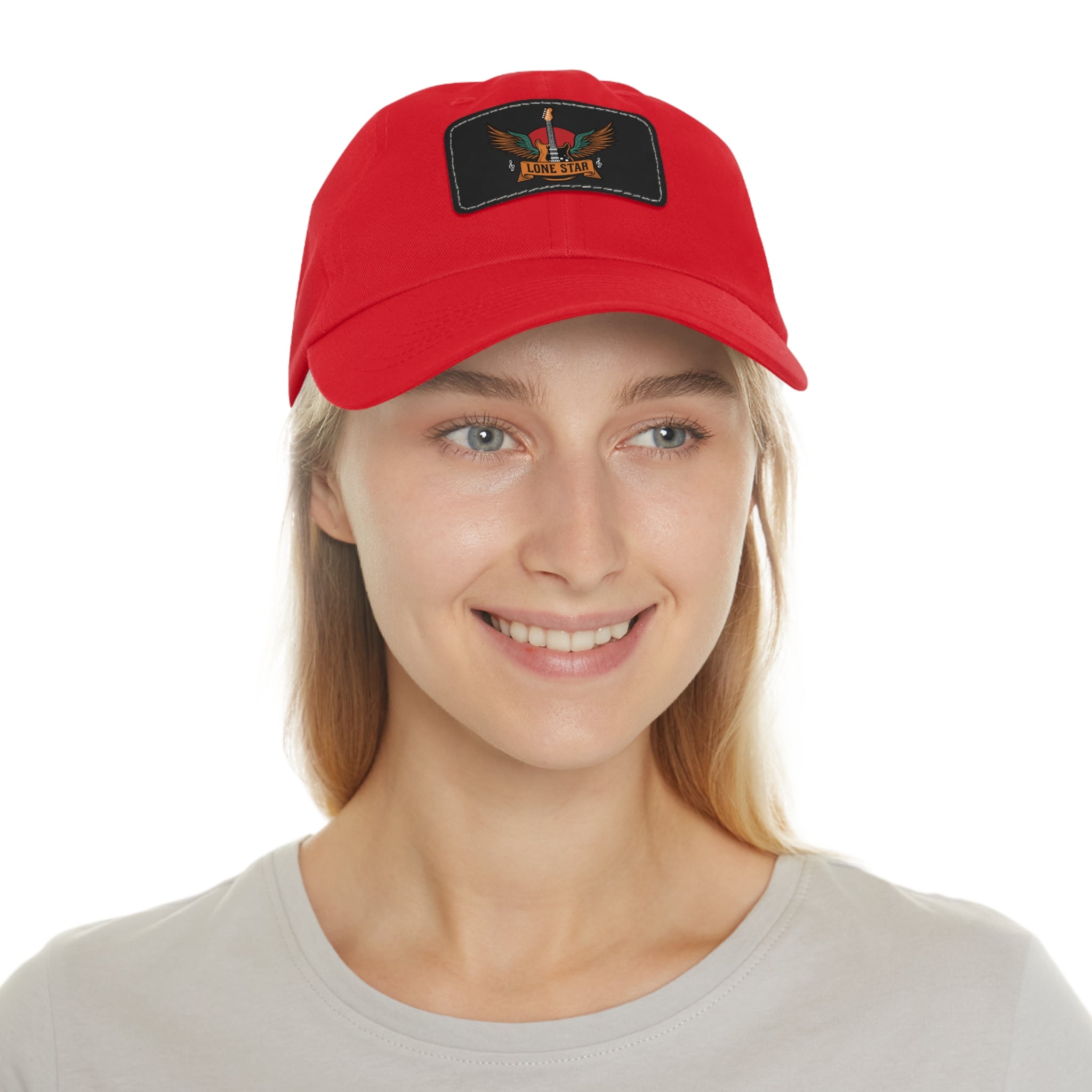 Stylish Dad Hat with Leather Lone Star Patch, Casual Men's Cap, Gift for Fathers, Summer Outings, Everyday Wear