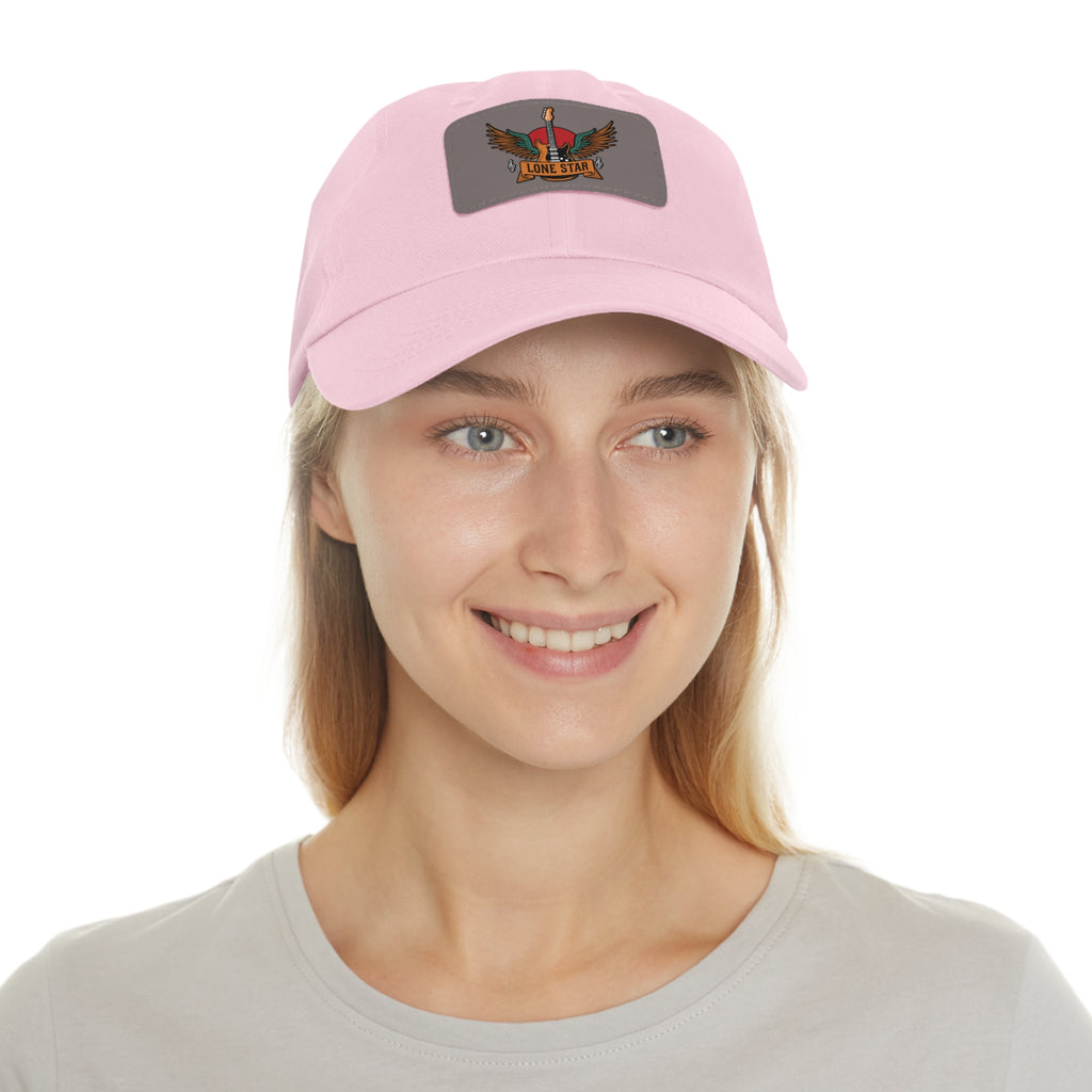 Stylish Dad Hat with Leather Lone Star Patch, Casual Men's Cap, Gift for Fathers, Summer Outings, Everyday Wear